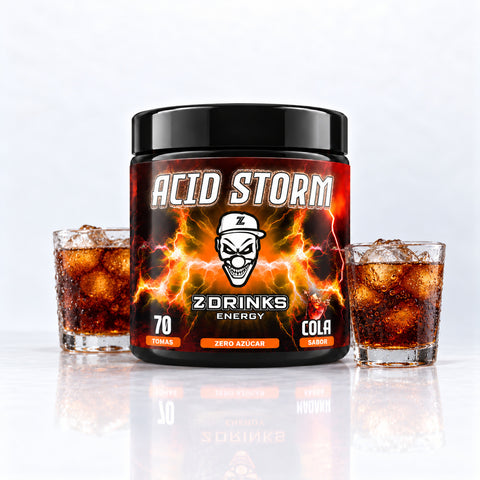 Acid Storm Cola - bote con vasos de cola