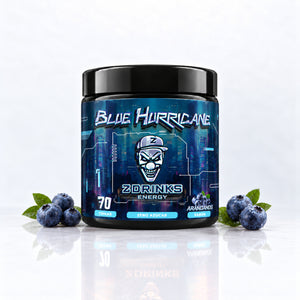 Blue Hurricane (arándanos): bote con arándanos sobre fondo claro