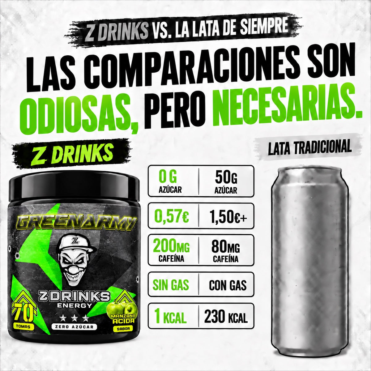 Z Drinks Energy Green Army manzana ácida — imagen 4 de 8