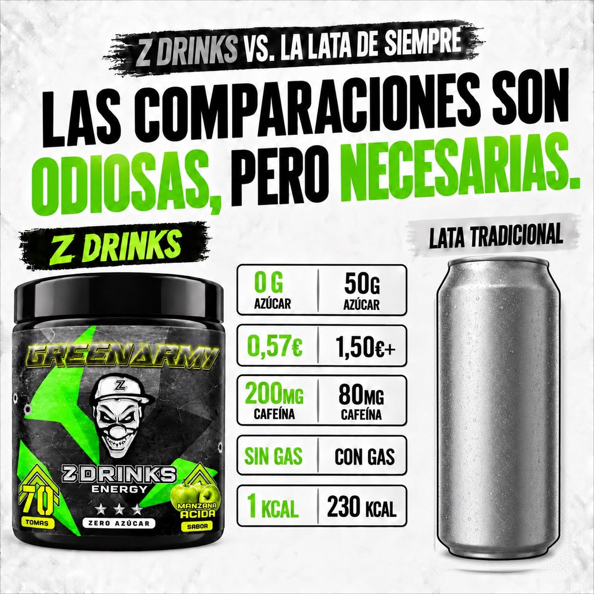 Z Drinks Energy Green Army manzana ácida — imagen 4 de 8
