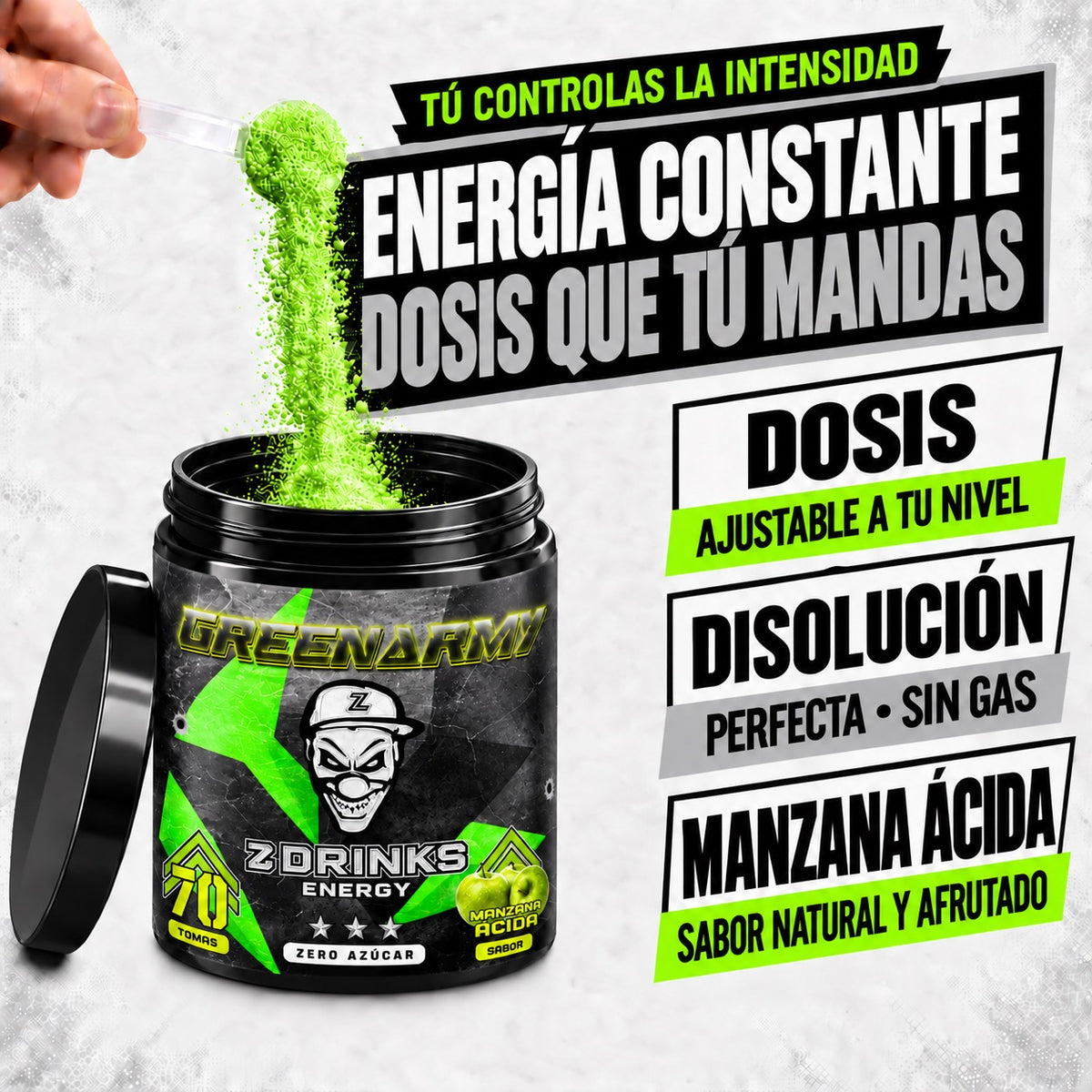 Z Drinks Energy Green Army manzana ácida — imagen 6 de 8