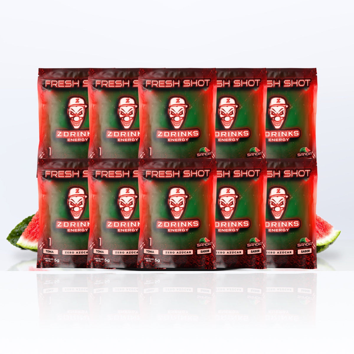 Pack de 10 muestras Fresh Shot, sabor Sandía, sin título añadido