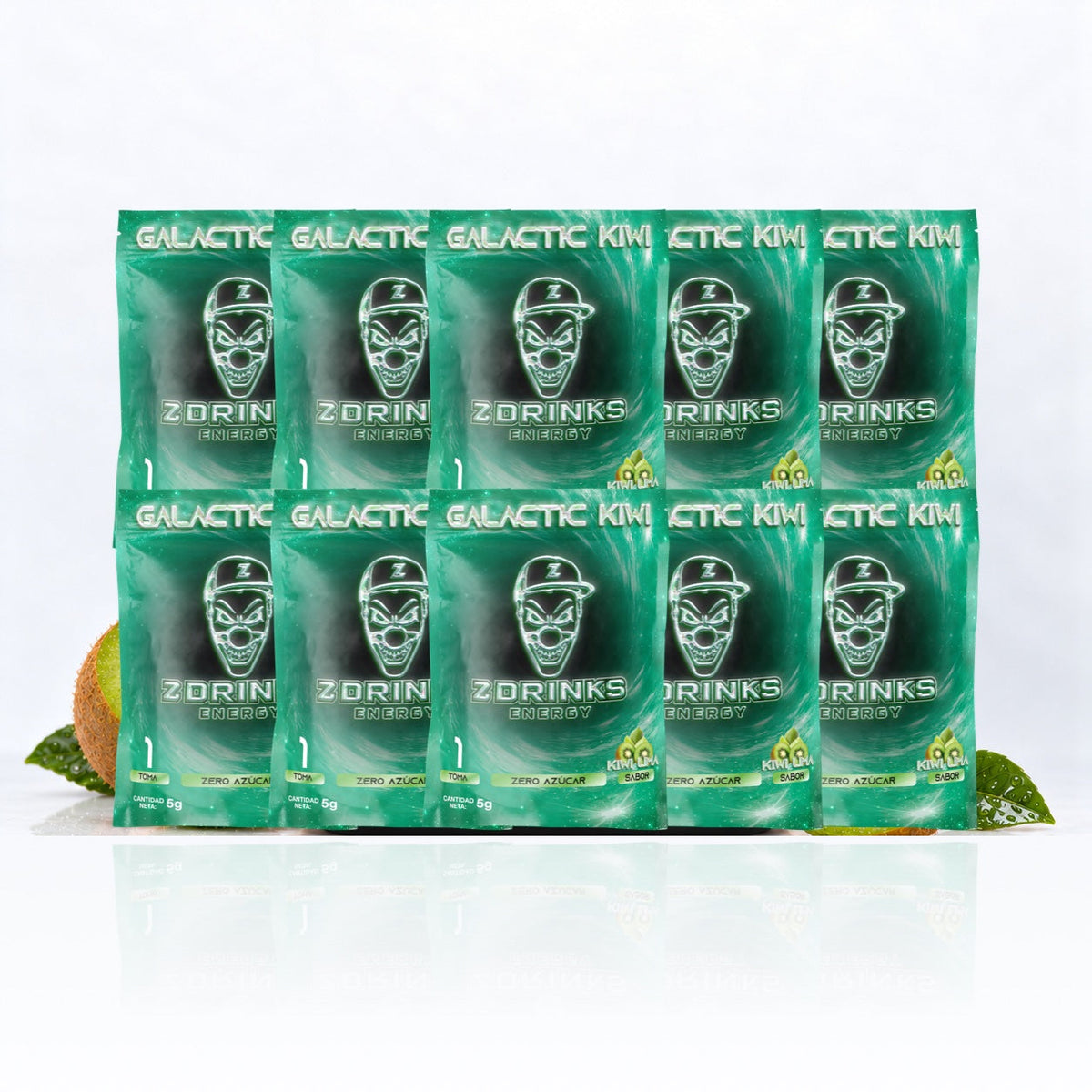 Pack de 10 muestras Galactic Kiwi, sabor Kiwi lima, sin título añadido