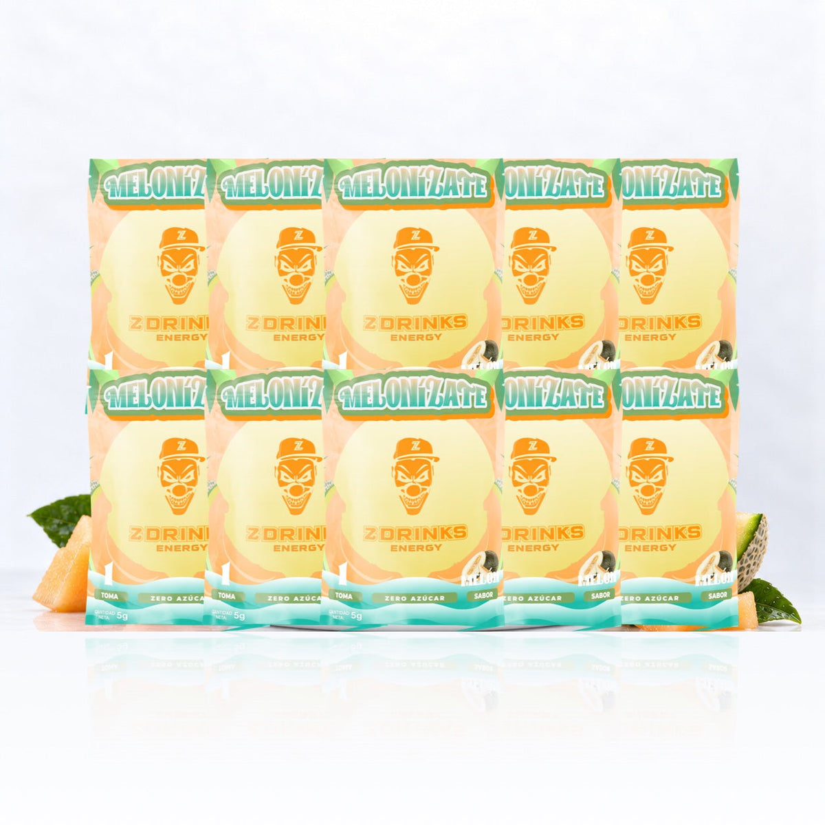Pack de 10 muestras Melonízate, sabor Melón, sin título añadido