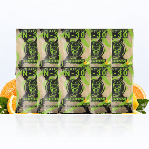 Pack de 10 muestras Proyecto N-30, sabor Naranja limón, sin título añadido