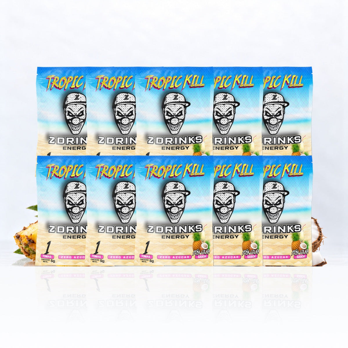 Pack de 10 muestras Tropic Kill, sabor Piña colada, sin título añadido