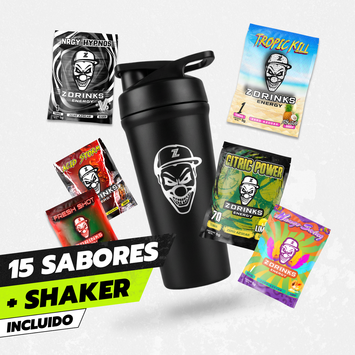 Imagen de marca Z Drinks, bebidas energéticas en polvo