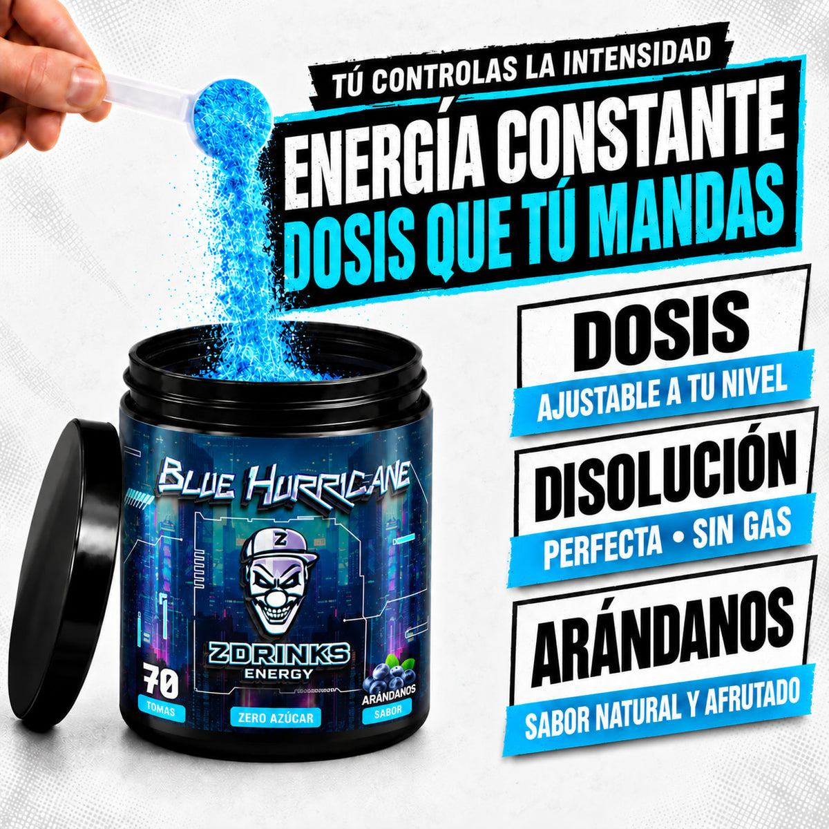 Blue Hurricane (arándanos): dosis, disolución y sabor