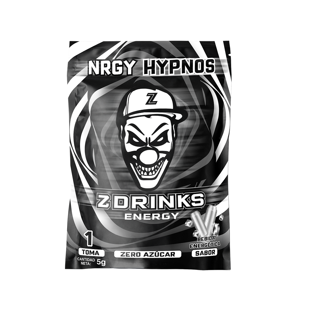 Muestra individual Z Drinks Energy NRGY Hypnos — sobre 5g sabor energética clásica, 0 azúcar, 200mg cafeína / Z Drinks Energy NRGY Hypnos individual sample — 5g classic energy drink flavor sachet, 0 sugar, 200mg caffeine