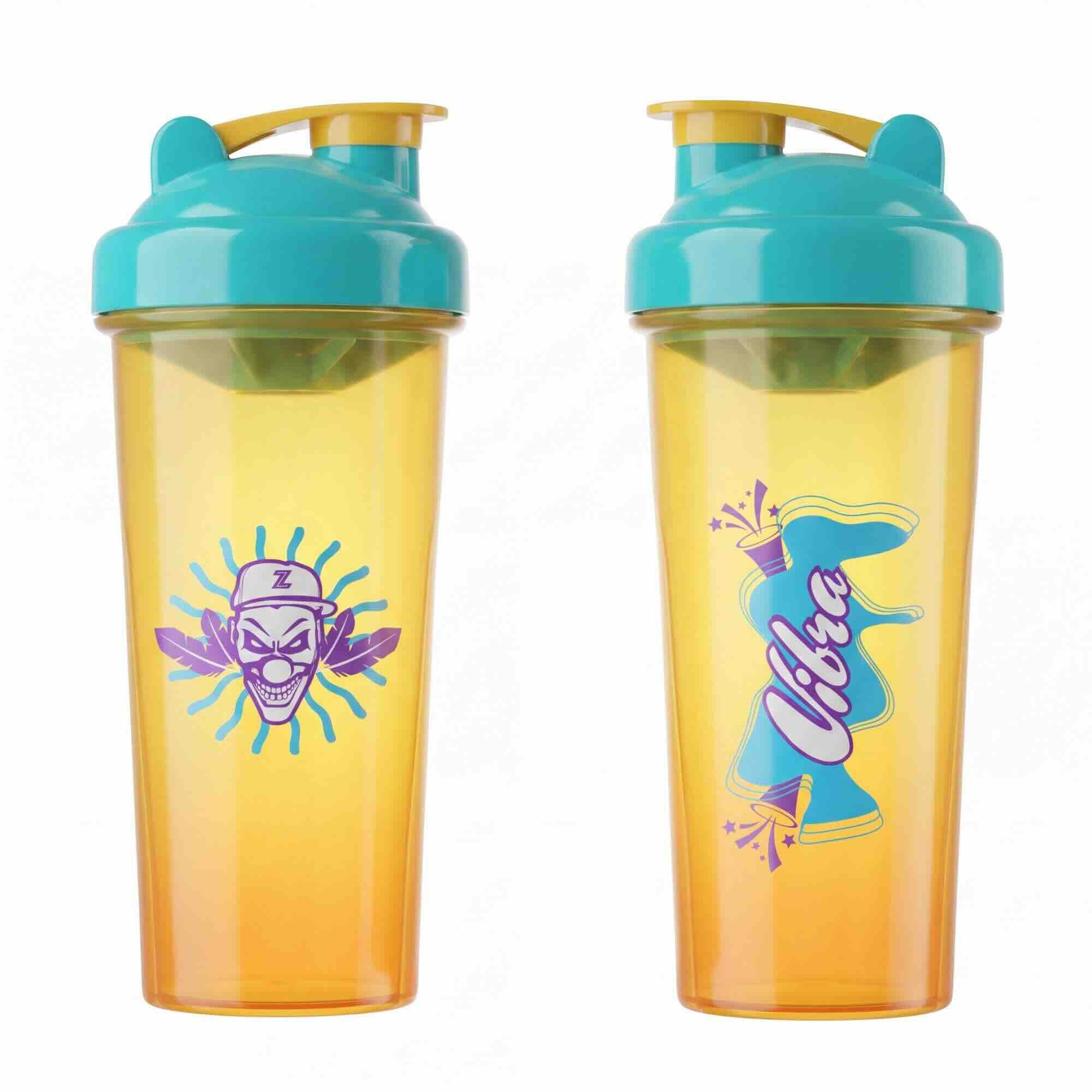Shaker Z Drinks Vibra naranja — agitador con logo Z Drinks Energy y cierre de presión / Z Drinks Vibra orange shaker — shaker with Z Drinks Energy logo and snap-lock lid
