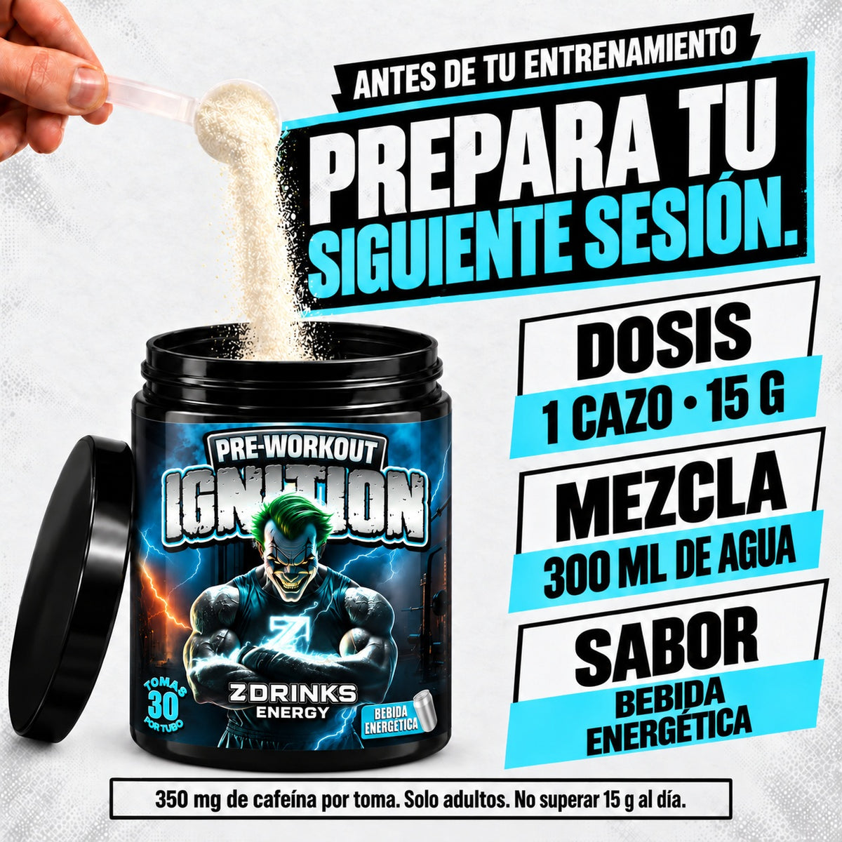Ignition Bebida energética: 1 cazo de 15 g en 300 ml de agua