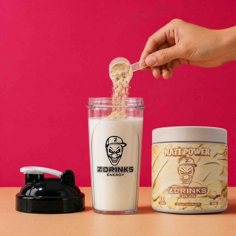 Cómo tomar Z Drinks Cream paso 2 — agita hasta conseguir una mezcla cremosa sin grumos