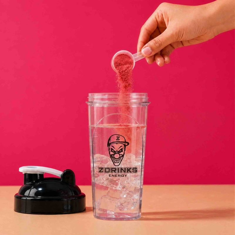 Cómo tomar Z Drinks — textura del polvo energético antes de mezclar con agua o leche