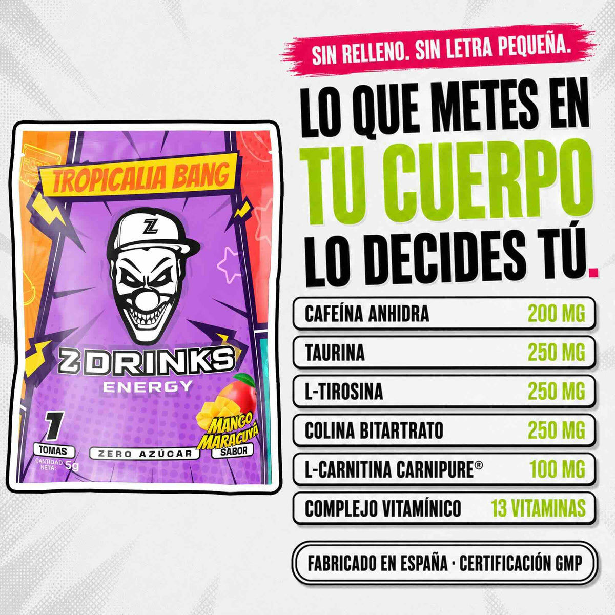 Fotografía de producto Z Drinks, bebida energética en polvo
