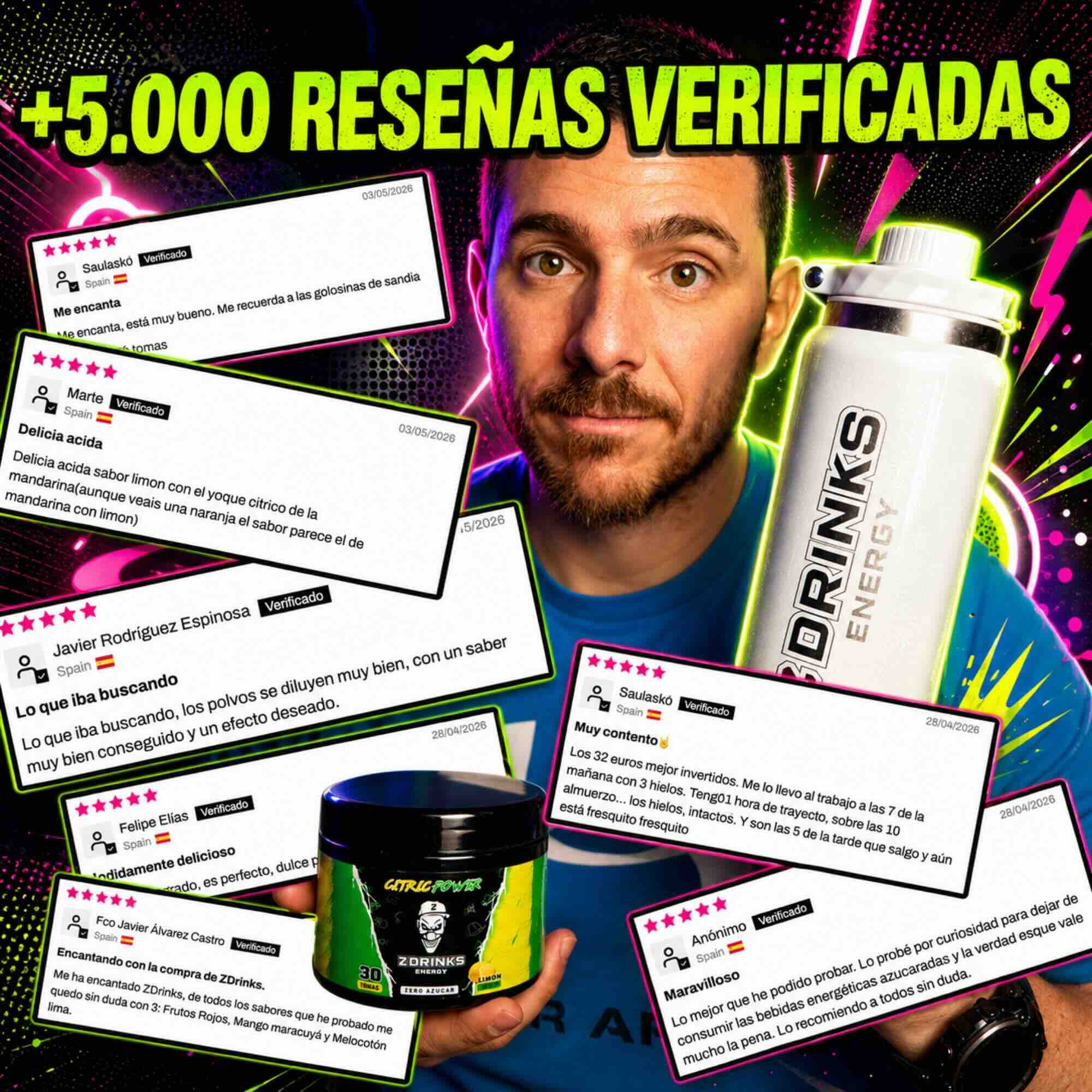 Más de 5.000 reseñas verificadas de Z Drinks Energy — clientes reales avalan la bebida energética española en polvo / Over 5,000 verified Z Drinks Energy reviews — real customers back Spain's powdered energy drink