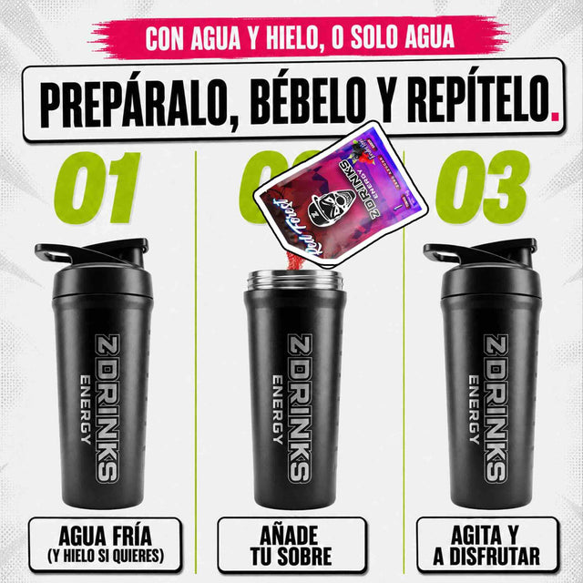 15 sabores + shaker. Pruébalos todos, quédate con tu favorito