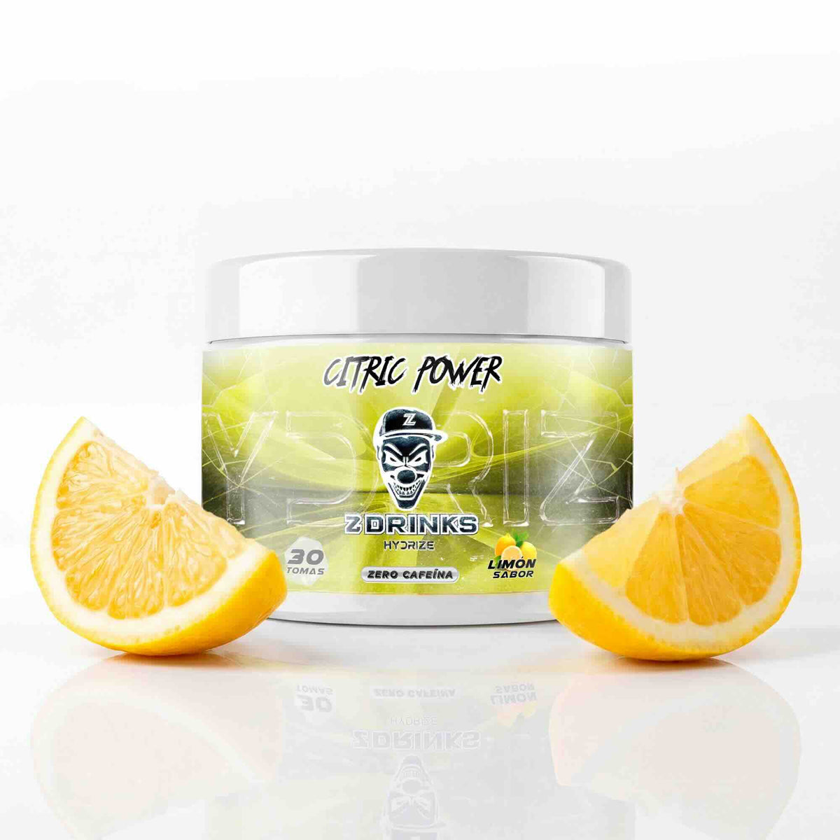 Z Drinks Hydrize Citric Power sabor limón — bebida isotónica en polvo sin cafeína, 30 tomas, electrolitos y vitaminas / Z Drinks Hydrize Citric Power lemon flavor — caffeine-free isotonic drink powder, 30 servings, electrolytes and vitamins