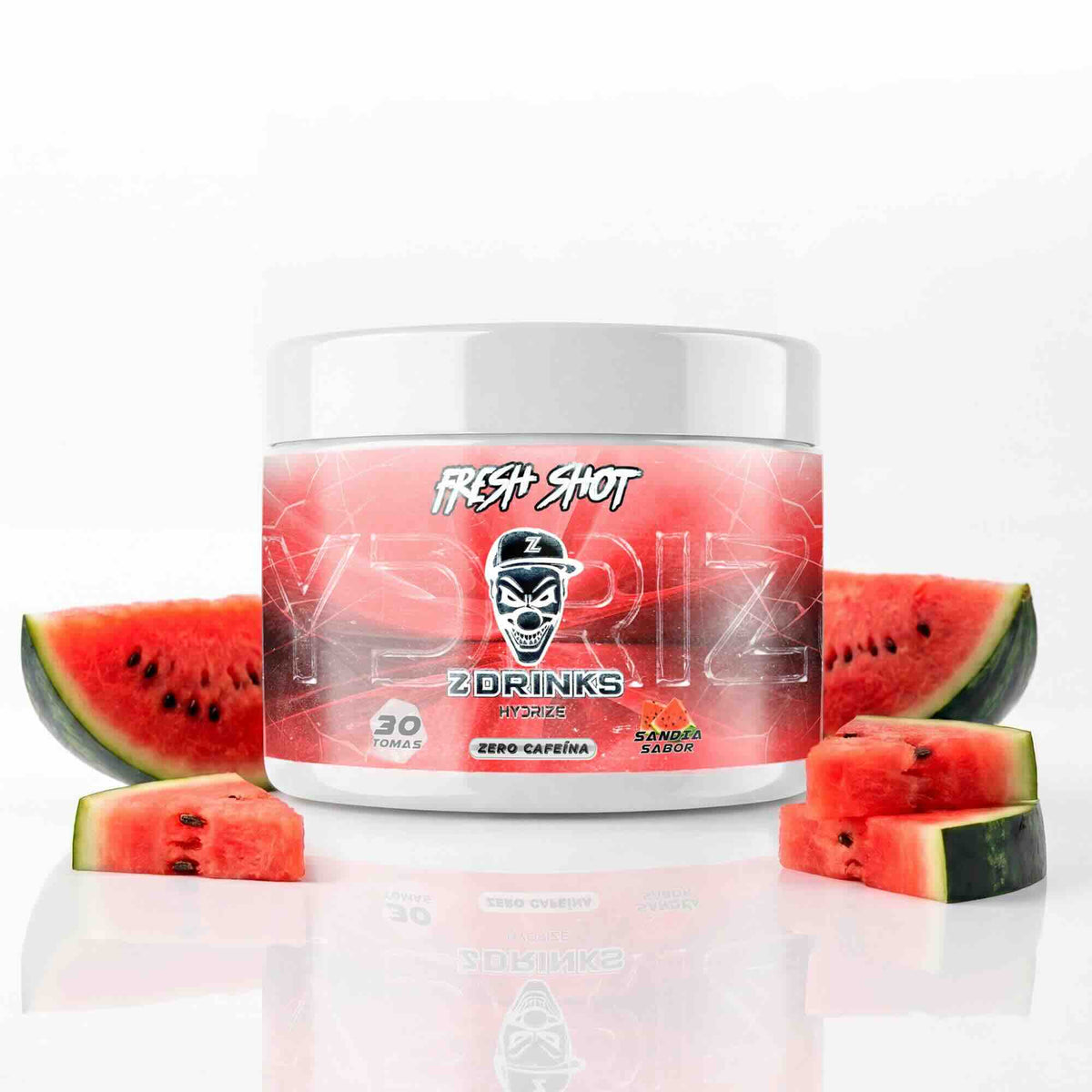 Z Drinks Hydrize Fresh Shot sabor sandía — bebida isotónica en polvo sin cafeína, 30 tomas, electrolitos y vitaminas / Z Drinks Hydrize Fresh Shot watermelon flavor — caffeine-free isotonic drink powder, 30 servings, electrolytes and vitamins