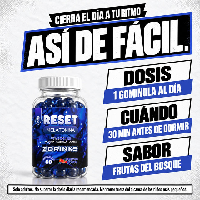 Z Drinks Reset: una gominola al día, 30 minutos antes de dormir.