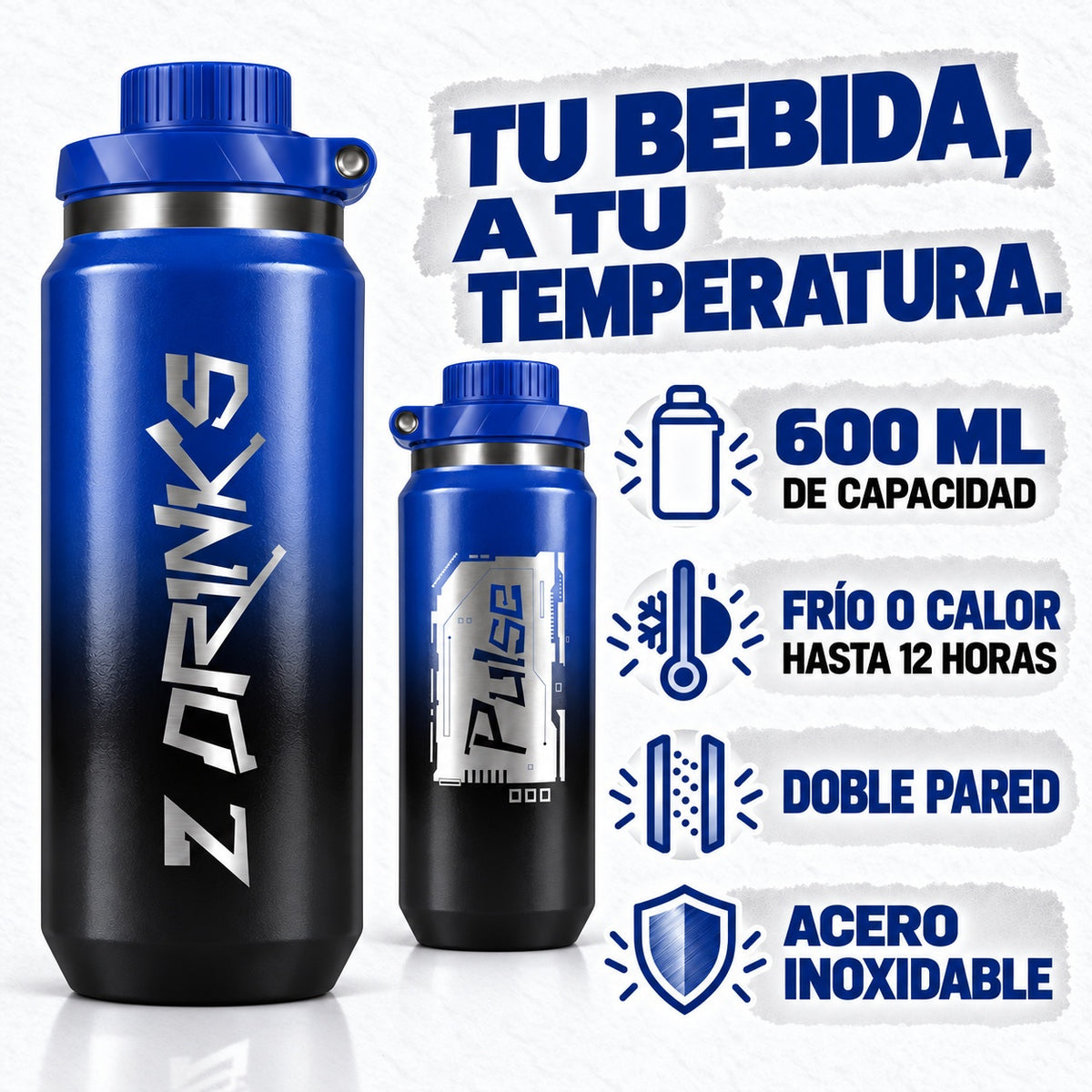 Botella térmica Z Drinks Pulse — características térmicas y materiales