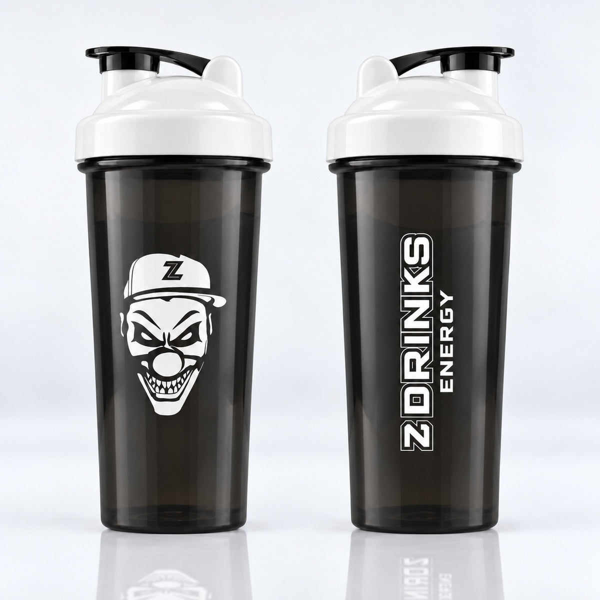 Shaker Dark negro translúcido de 700 ml — vistas delantera y trasera
