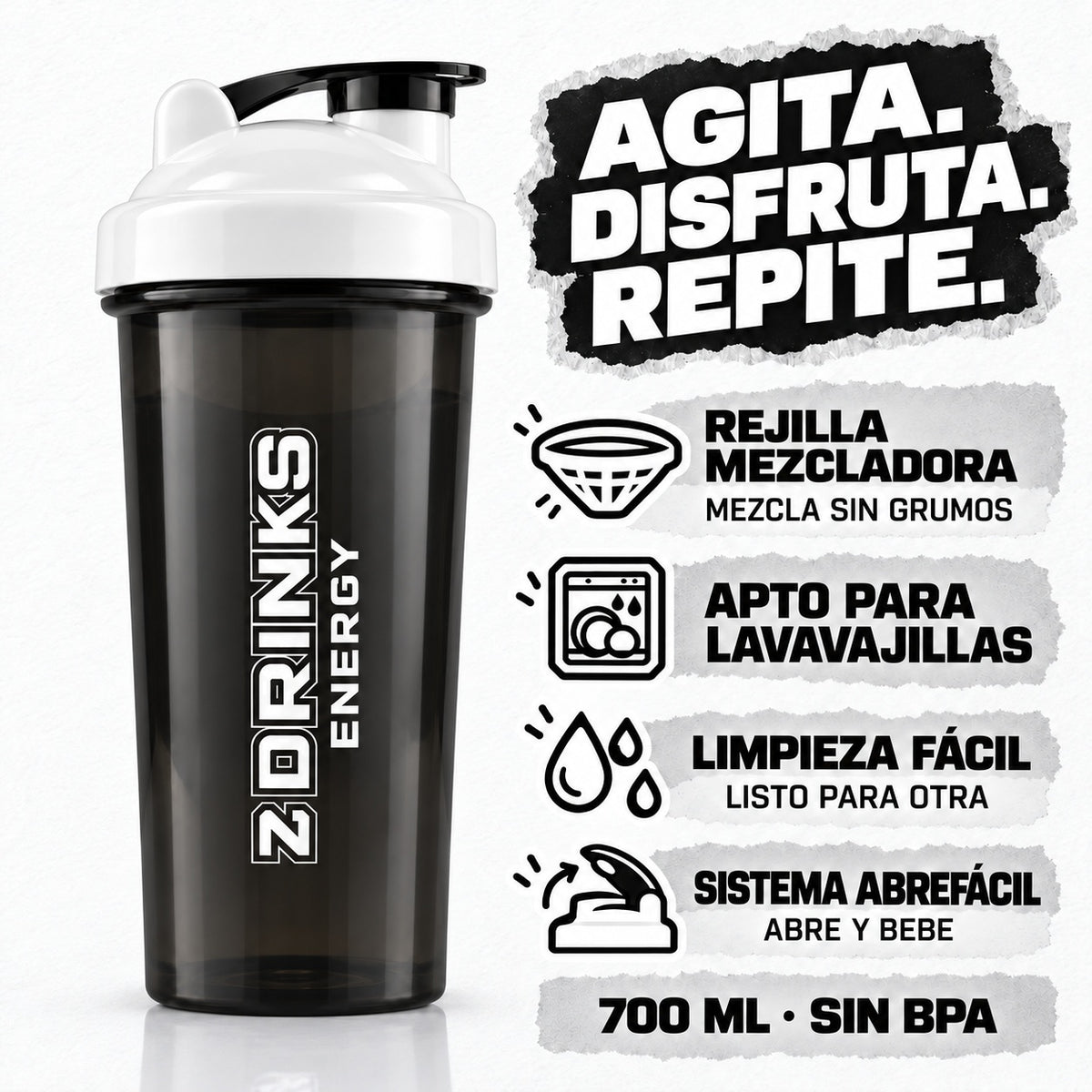 Shaker Dark — rejilla mezcladora, apto para lavavajillas y limpieza fácil